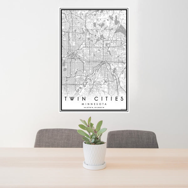 Twin Cities - Minnesota Classic Map Print