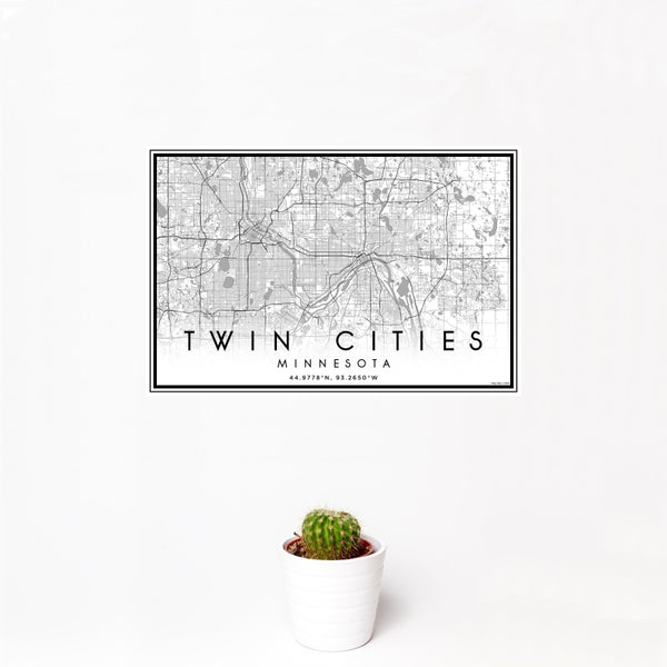 Twin Cities - Minnesota Classic Map Print