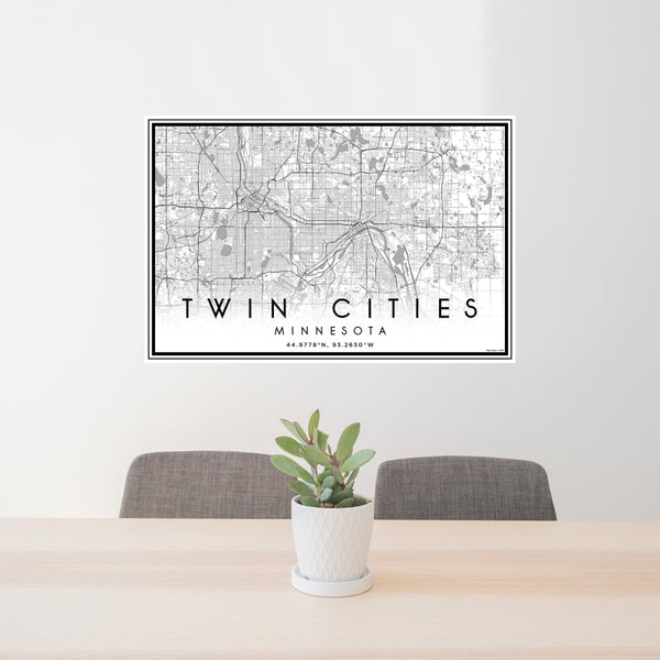 Twin Cities - Minnesota Classic Map Print