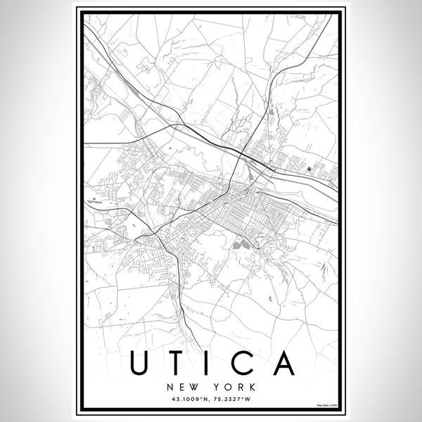 Utica - New York Classic Map Print