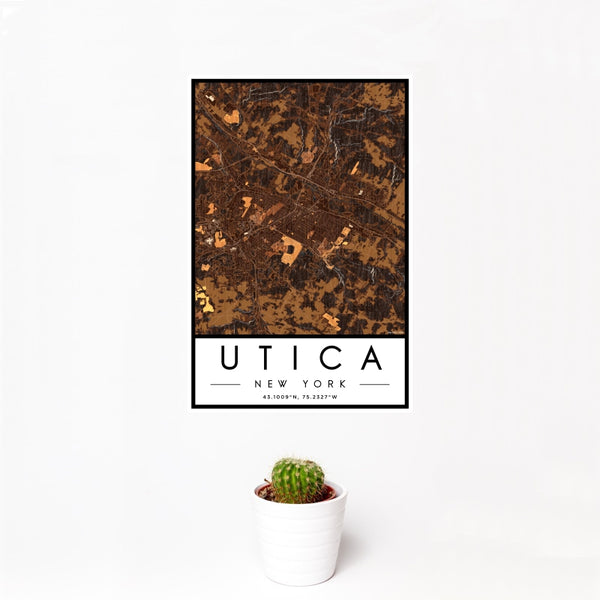 Utica - New York Map Print in Ember