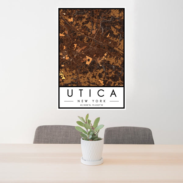 Utica - New York Map Print in Ember