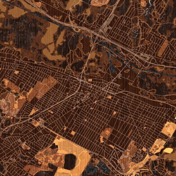 Utica - New York Map Print in Ember