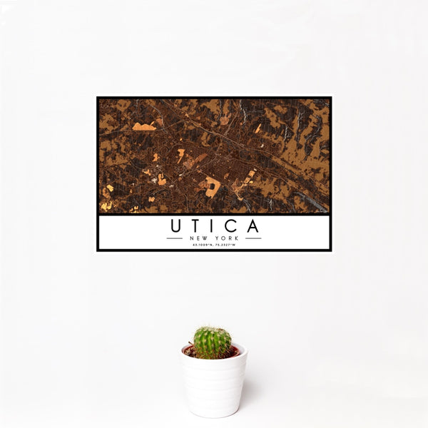 Utica - New York Map Print in Ember