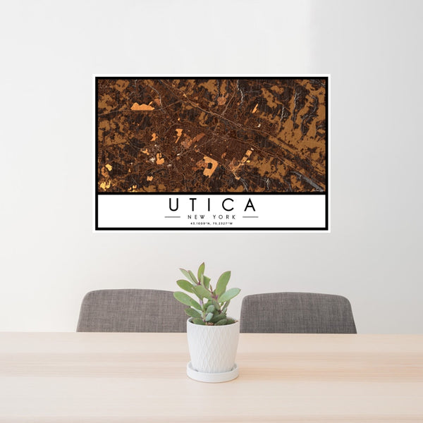 Utica - New York Map Print in Ember