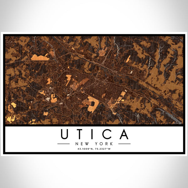 Utica - New York Map Print in Ember