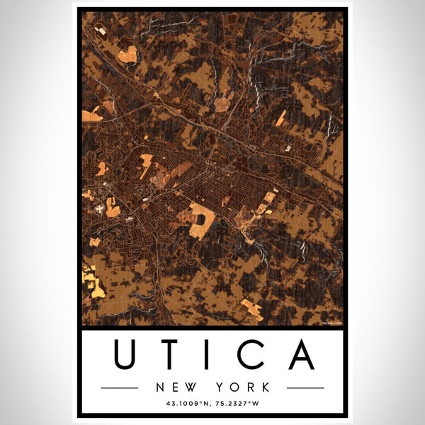 Utica - New York Map Print in Ember