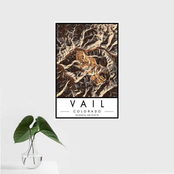 Vail - Colorado Map Print in Ember
