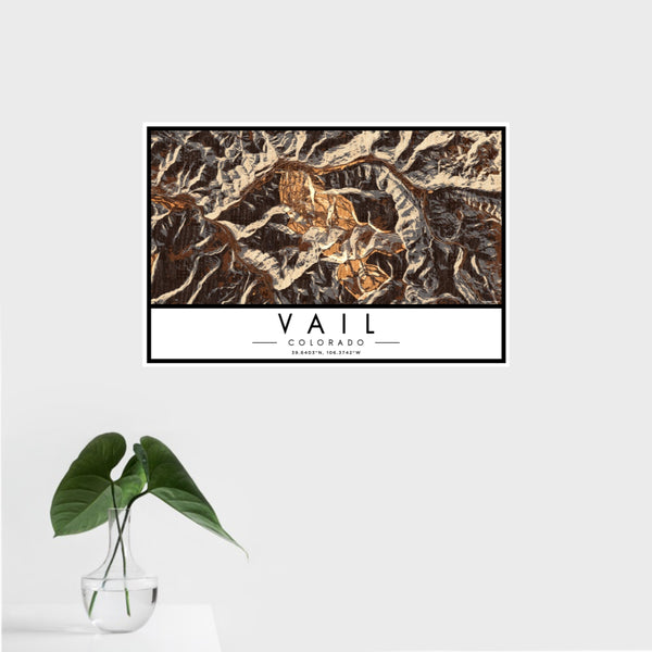 Vail - Colorado Map Print in Ember
