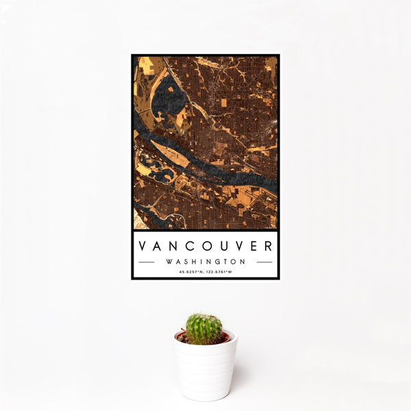 Vancouver - Washington Map Print in Ember