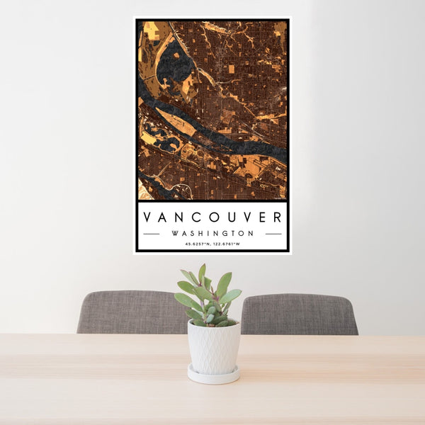 Vancouver - Washington Map Print in Ember