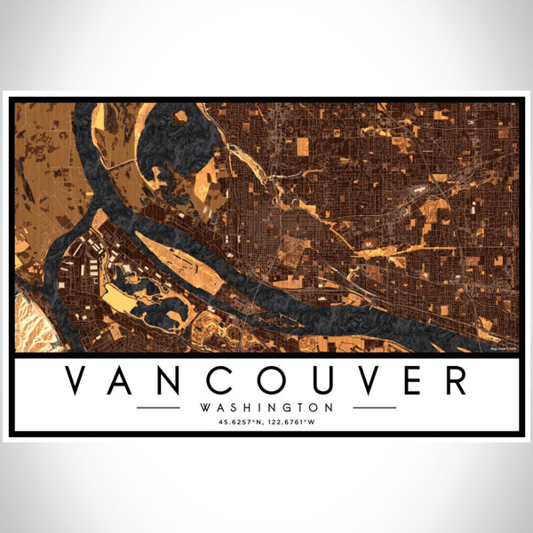 Vancouver - Washington Map Print in Ember