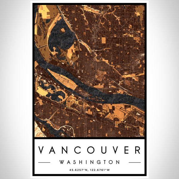 Vancouver - Washington Map Print in Ember