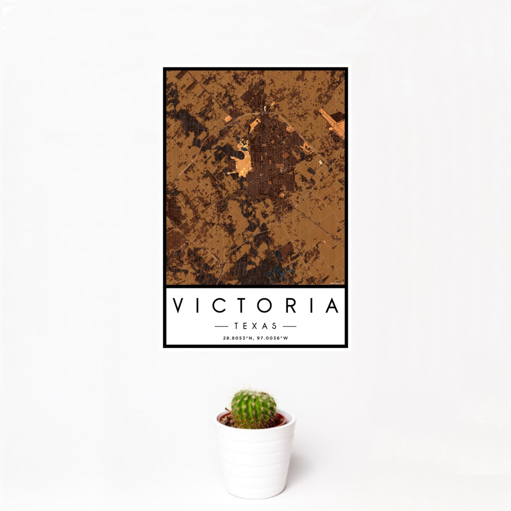 Victoria - Texas Map Print in Ember