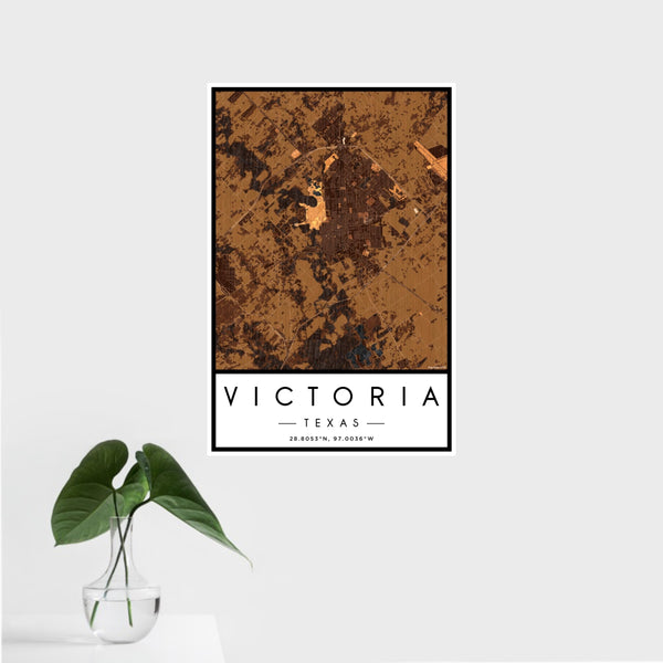 Victoria - Texas Map Print in Ember