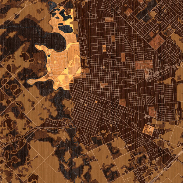 Victoria - Texas Map Print in Ember