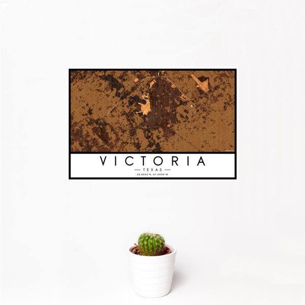 Victoria - Texas Map Print in Ember