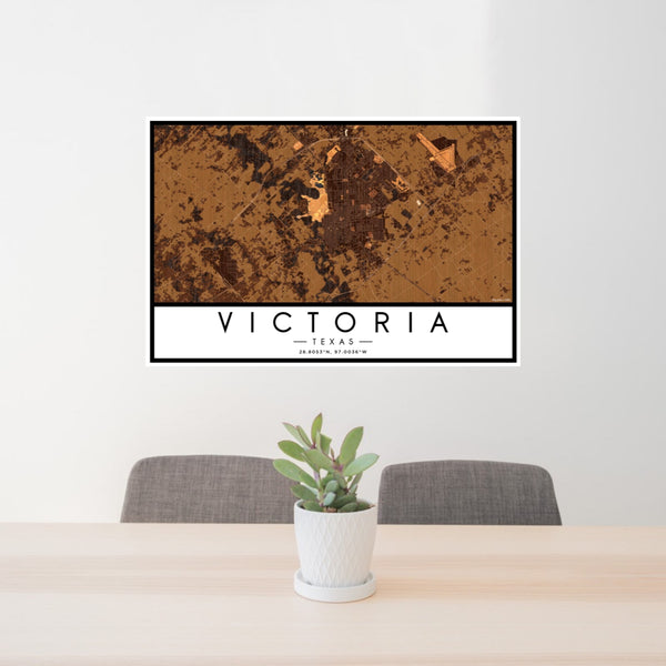 Victoria - Texas Map Print in Ember