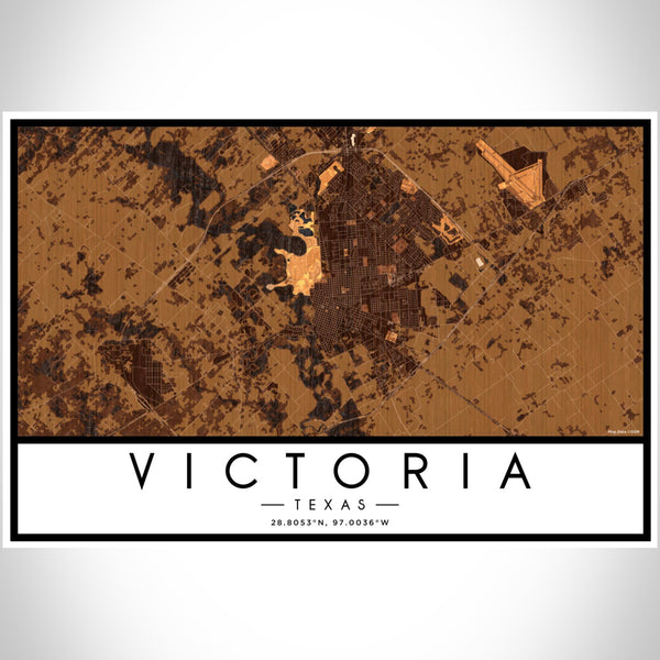 Victoria - Texas Map Print in Ember