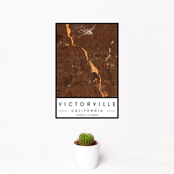 Victorville - California Map Print in Ember