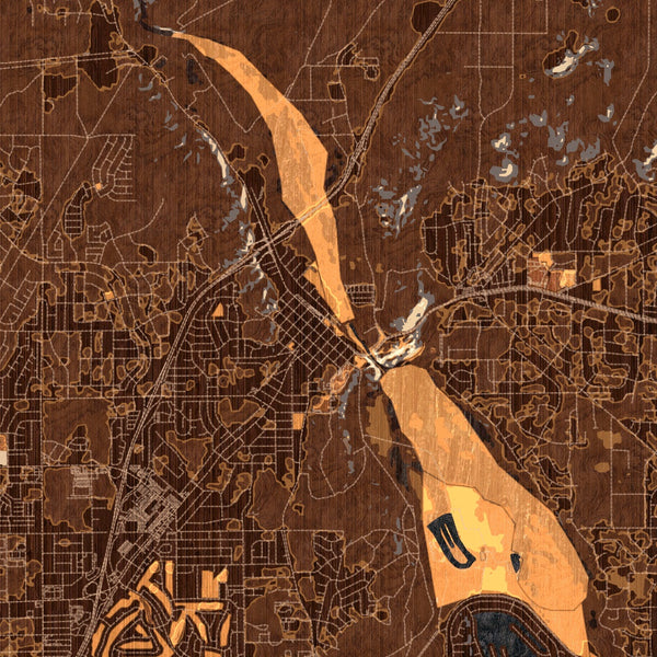 Victorville - California Map Print in Ember