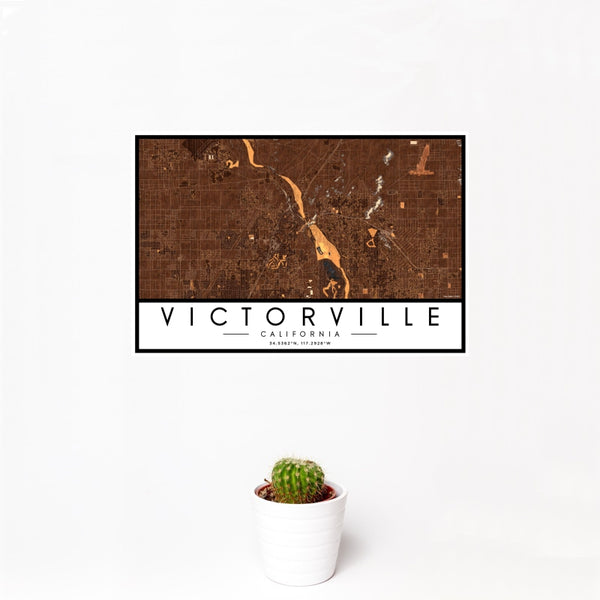 Victorville - California Map Print in Ember