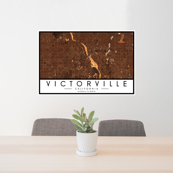 Victorville - California Map Print in Ember