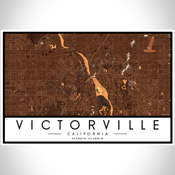 Victorville - California Map Print in Ember