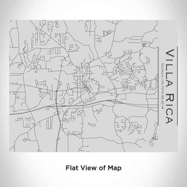 Rendered View of Villa Rica Georgia Map Engraving on 20oz Stainless Steel Insulated Bottle with Bamboo Top