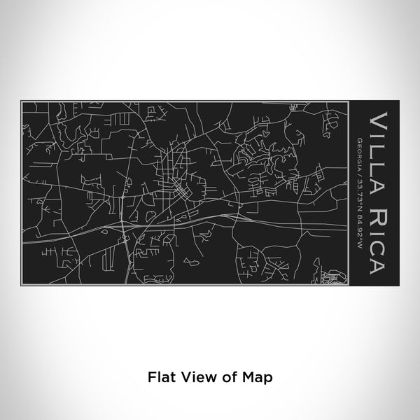 Rendered View of Villa Rica Georgia Map Engraving on 17oz Stainless Steel Insulated Cola Bottle in Black