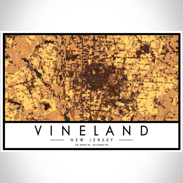 Vineland - New Jersey Map Print in Ember