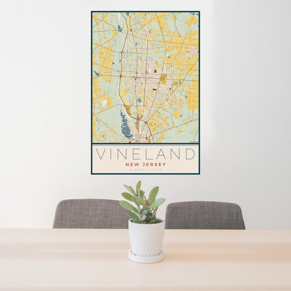 Vineland - New Jersey Map Print in Woodblock