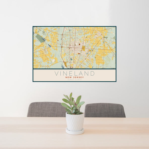 Vineland - New Jersey Map Print in Woodblock