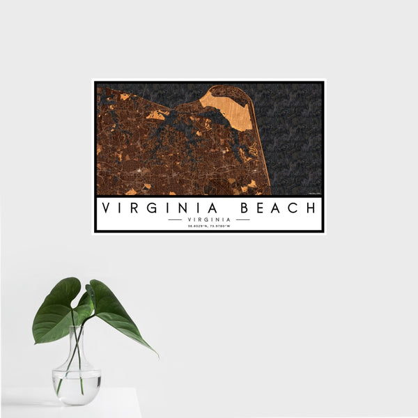 Virginia Beach - Virginia Map Print in Ember