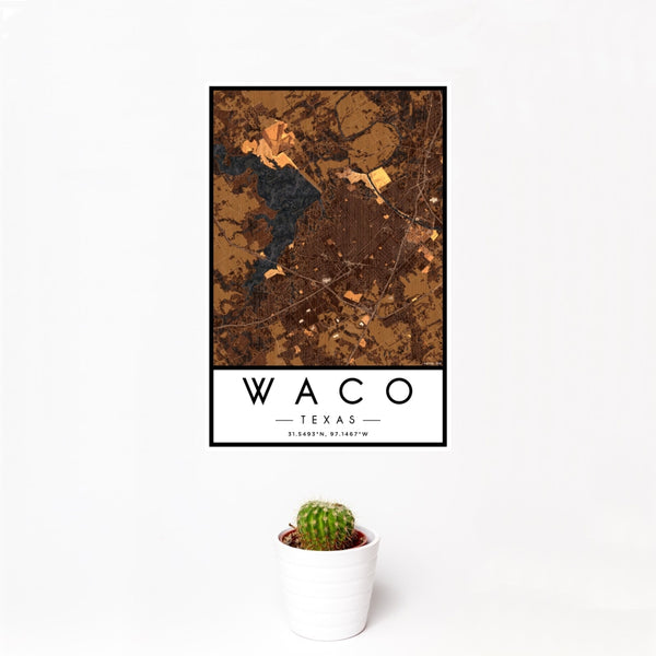 Waco - Texas Map Print in Ember