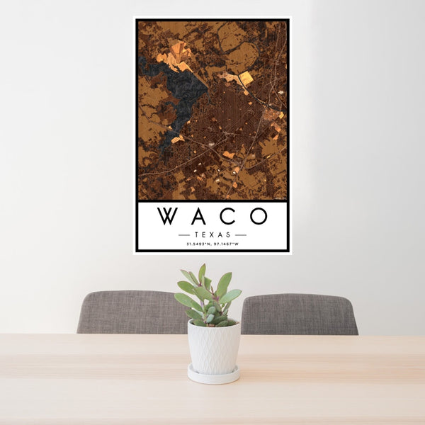 Waco - Texas Map Print in Ember