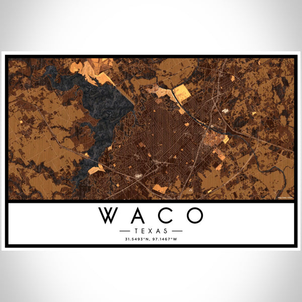 Waco - Texas Map Print in Ember