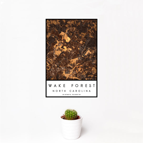 Wake Forest - North Carolina Map Print in Ember