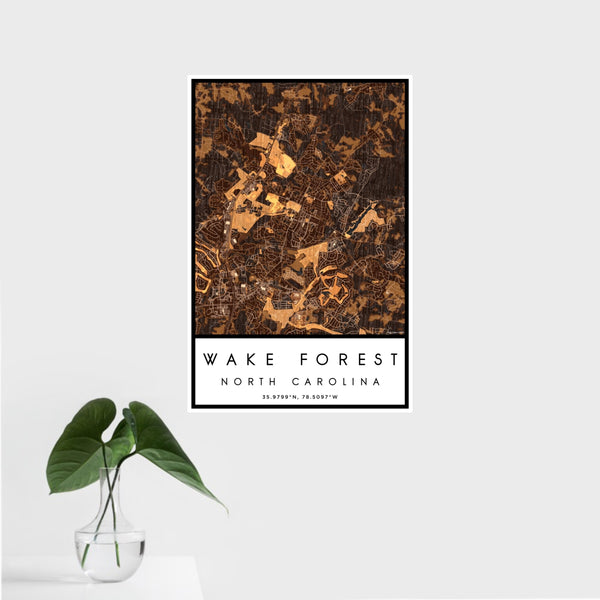 Wake Forest - North Carolina Map Print in Ember
