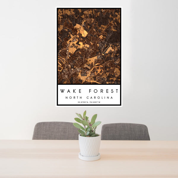Wake Forest - North Carolina Map Print in Ember