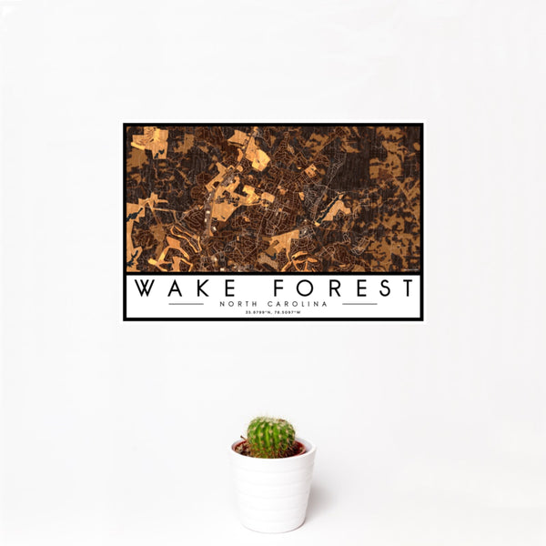 Wake Forest - North Carolina Map Print in Ember