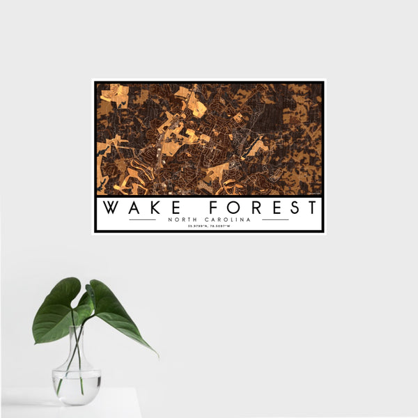 Wake Forest - North Carolina Map Print in Ember