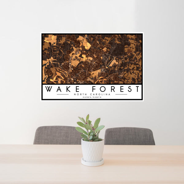 Wake Forest - North Carolina Map Print in Ember