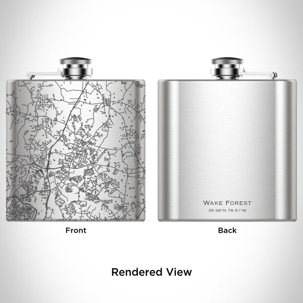Wake Forest - North Carolina Map Hip Flask