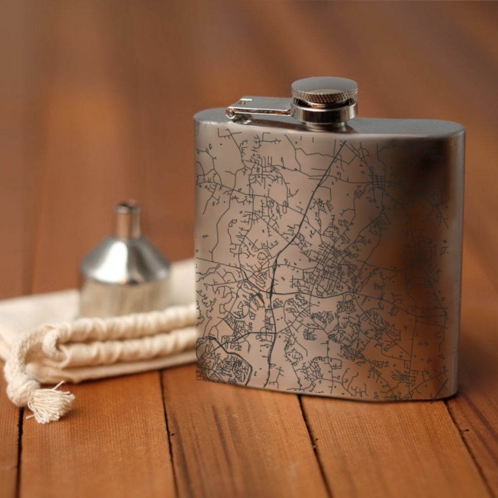 Wake Forest - North Carolina Map Hip Flask