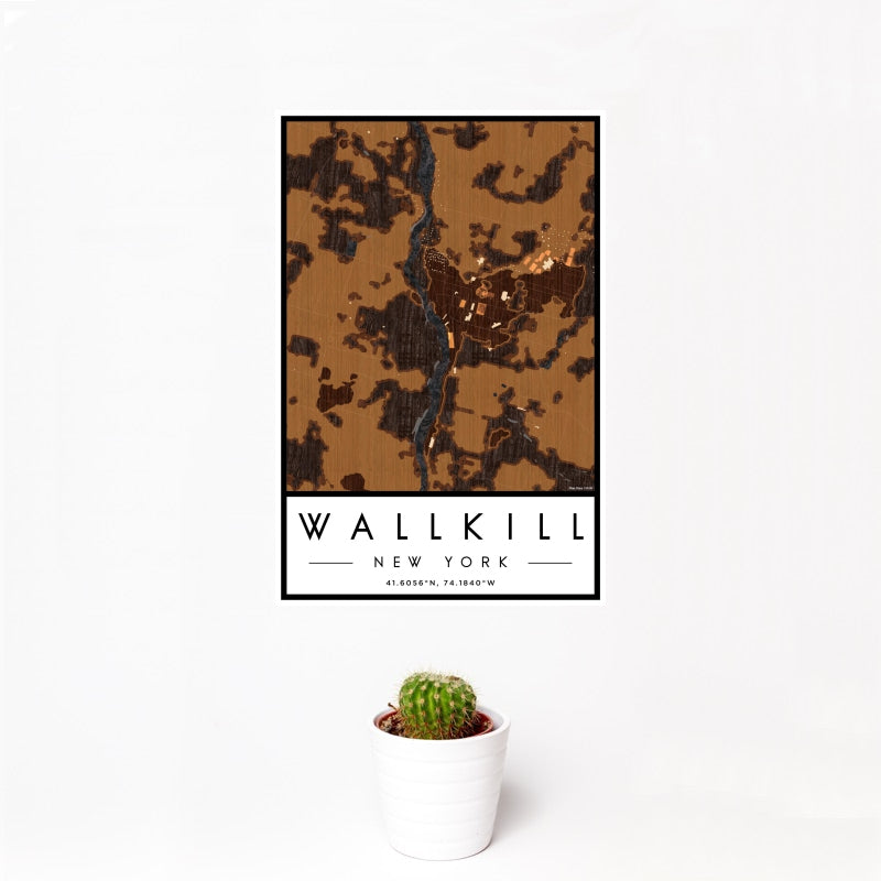 Wallkill - New York Map Print in Ember