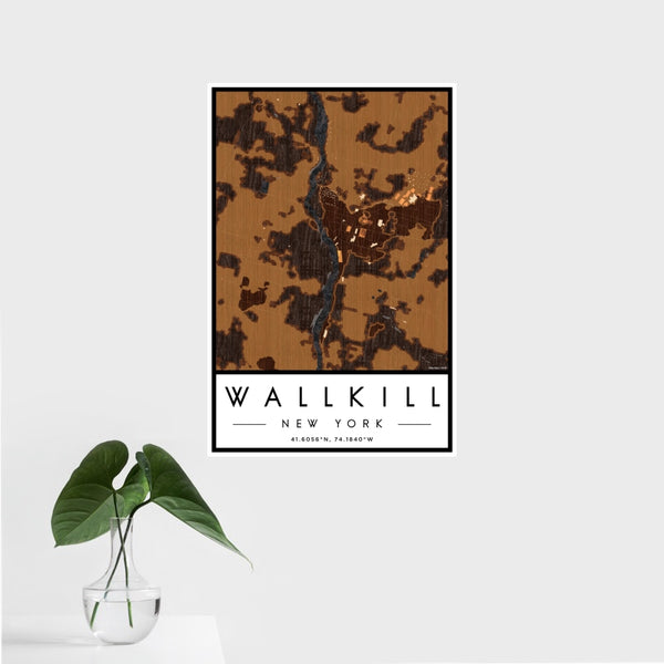 Wallkill - New York Map Print in Ember