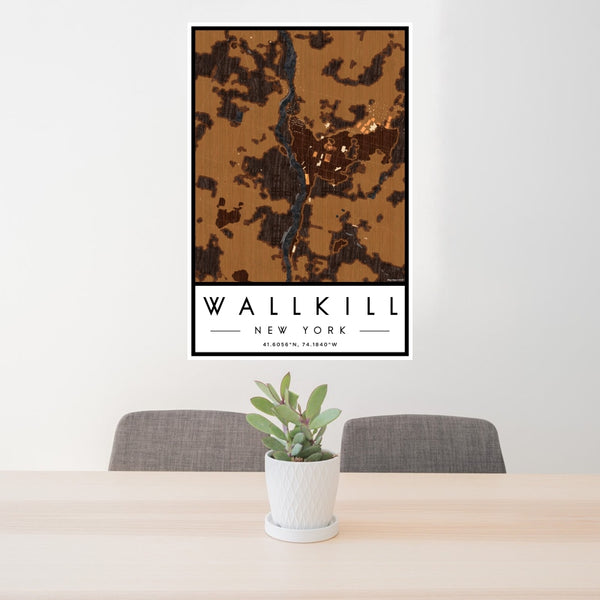 Wallkill - New York Map Print in Ember
