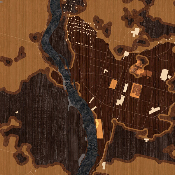 Wallkill - New York Map Print in Ember