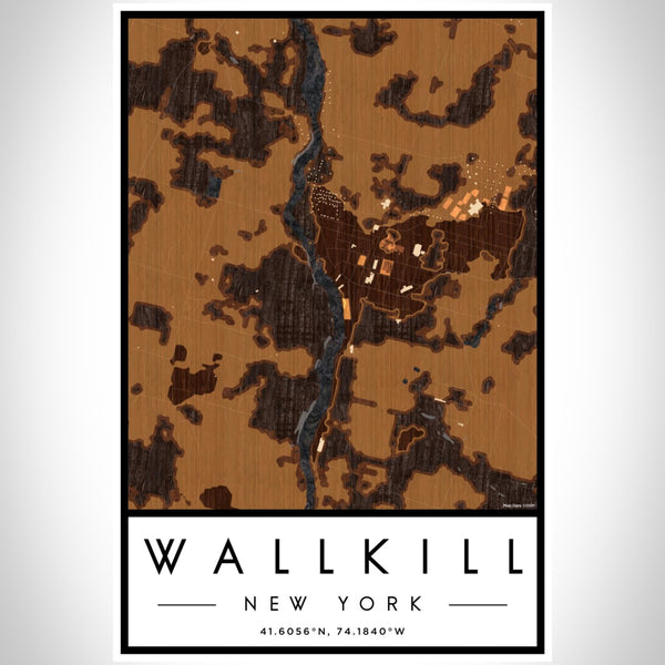 Wallkill - New York Map Print in Ember